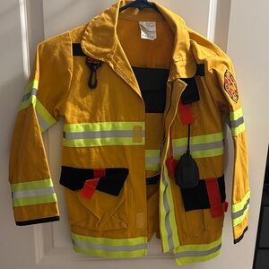 Yellow Firefighter Jacket with Reflective Stripes